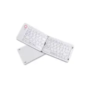 Foldable Bluetooth Keyboard Rechargeable Wireless Full Size Travel Keyboard Compatible with iOS Android Windows-White