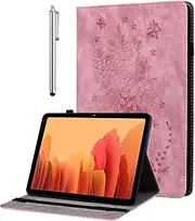[KEDBBAO] Case for Samsung Galaxy Tab S6 Lite 10.4 2024 2022 2020(SM-P620/P625/P613/P619/P615/P610), Multi-Angle Flip PU Leather Protective Cover with Stylus Holder for Galaxy Tab S6 Lite Case, Pink