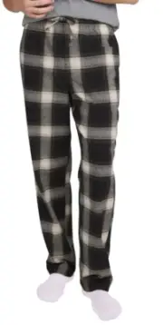 NWT Eddie Bauer Men’s Flannel LOUNGE PJ PAJAMA Pants BLACK Plaid LG