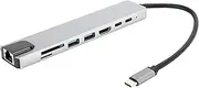 Nutriess 8 in 1 Type C Docking Station Adapter Compact Design Quick Charger for HDMI Dock Station and Multiple Devices