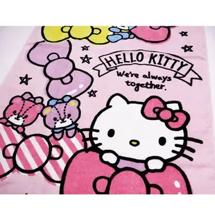 小禮堂 Hello Kitty 棉質浴巾 70x140cm (粉蝴蝶結款)