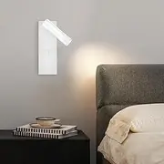 MAGNIFICA LUCE Modern LED Wall Light,Wall Sconce Reading Light with Switch,Adjustable Wall Lamp Bed Light Spotlight,Picture Light Night Light,4000K 5W (White)