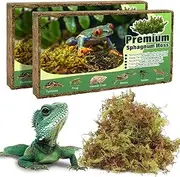 AQUA KT Reptile Premium Sphagnum Moss Natural Forest Moss Bedding Substrate for Lizard Snake Frog Leopard Gecko Turtle Hermit Crab Terrarium Habitat