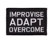 Black Improvise Adapt Overcome Marines Patch for VELCRO BRAND Hook Fasteners