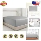 Luxury California King Fitted Sheet - 400 Thread Count Cotton Sateen, Light Grey
