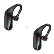 KJ10 Wireless Bluetooth 5.0 Ear-Mounted Digital Display In-Ear Headphones For Business HD Calls - Black 2PCS
