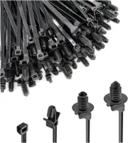 120 Packs Wire Cable Zip Ties Nylon Tie Self Locking Cable Ties Car Push Mount