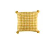 Maine & Crawford Ceres 50x50cm Fluffy Houndstooth Cushion Sofa Pillow Yellow