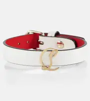 [Christian Louboutin] Christian Louboutin Loubilink leather bracelet One size white