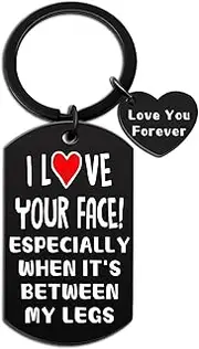 [Davrock] Boyfriend Birthday Gift Ideas Anniversary Funny Gifts For Husband Men Him Gag Naughty Keyring Christmas Sweetest Day Gifts, Black
