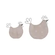 2x Willow & Silk Pink 17cm/12.5cm Polka Dot Chook Animal Sculpture Ornaments