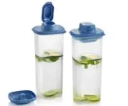 Tupperware Slim Line 2 Liter Pitcher 2 PC + Strainers FITS FRIDGE DOOR PERFECTLY