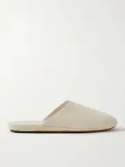 [The Row] The Row - Franco Suede Slippers - White - IT39 IT 39 White