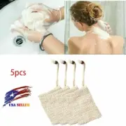 5pcs Faux Sisal Soap Bag Exfoliating Soap Saver Pouch Holder Coffee Mesh Net
