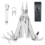 Leatherman Wave + Plus Stainless Steel Multi-Tool + Leather Sheath + Pocket Clip