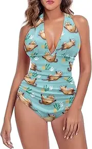 [FOR U DESIGNS] Bathing Suit for Women One Piece Swimsuits Tummy Control Slimming Swimwear High Waisted Sexy Bikini