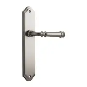 Iver Verona Door Lever Handle on Shouldered Backplate Satin Nickel