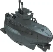 Deformed Military Submarine U-05 with Gray Combat Figure - Pre-Painted Model