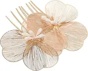 DRESSOOS Flower Hair Comb for Bride Elegant Wedding Hair Accessory Korean Inspired Decorative Side Comb Unique Floral Design for Brides and Bridesmaids
