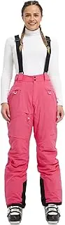 [fit space] Women's Ski Pants Waterproof 15,000mm Deachable Stretch Suspenders Winter Alpine Snowboarding Pants