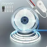 Clearhill 12V Movement Sensor Dimmable Flexible LED Strip Lights(No Power Supply),16.4FT/5M,Cool White 6500K,8mm Width,320LEDs/M,Not Waterproof IP 20,12V DC for Closet Light Bedroom Cabinet Stair