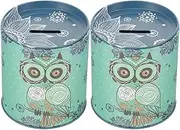 2pcs Owl Piggy Bank Boys and Girls Money Bank Cartoon Coin Jar Money Saving Box for Boys Girls