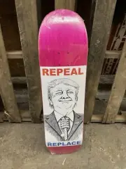 ATM Trump repeal Skateboard deck 7-Ply Maple Deck 8.75” Stains Vary