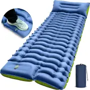 Camping Sleeping Pad, Ultralight Inflatable Sleeping Mat with Built-In Foot Pump