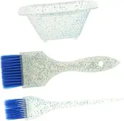 LOORGVEL 1Set Professional Hair Coloring Dye Bowl Set with Hair Tint Brush for Salon Use and DIY Hair Color Treatments Comfortable Grip Ultra Bristles for Accurate Application