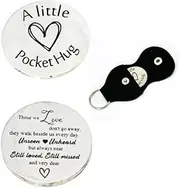 [ZYALTFDC] Sympathy Bereavement Gifts for Loss of Father Mom Condolence Memorial Gifts for Loss of Loved One Pocket Hug Token Those We Love Don't Go Away Keychain for Women Men Grief Gifts