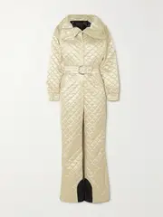 [Cordova] Cordova - The Courmayeur Belted Quilted Ski Suit - Ecru - medium medium Ecru