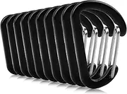 Small Carabiner Clip Lightweight Aluminum Alloy D-Shaped Small Hook for Outdoo Backpacks Key Rings Chains Ropes Water Bottles Spring Snap Hook Black 10PCS
