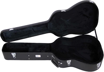 Dreadnought Acoustic Guitar Hardshell Case with Accessory Compartment - Black