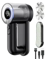 Fabric Shaver Electric Lint Remover Rechargeable Lint Shaver Digital Display ...