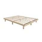Oikiture Bed Frame King Single Bed Base Solid Wood Slats