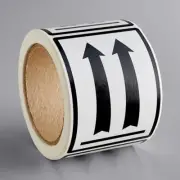 3" x 4 1/4" D.O.T. Black Up Arrows Gloss Paper Permanent Label - 500/Roll ,