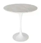 Replica Eero Saarinen Tulip Round Marble Side Table | White