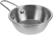Zerodeko Stainless Steel Soup Bowl Traditional Wine Bowl Handle Korean Style for Condiments