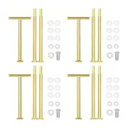 4 Set 3-Tier Cupcake Stand Hardware Fittings for Cake Stand, T Shape Gold