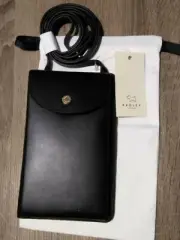 Radley London Black Leather Phone Crossbody Purse Bag Mini Card & Change Purse