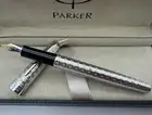 Excellent Parker Sonnet Fountain Pen Silver Circle - Silver Clip Fine Nib No Box