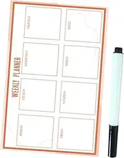 WOONEKY Self Adhesive Reusable Weekly Planner Whiteboard Dry Erase Calendar with Days Week for Artistic Doodling and Management at Home