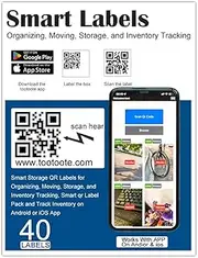 qr Code Label for Storage, 50 PCS, Smart Storage QR Labels for Organizing, Moving, Storage, and Inventory Tracking, Smart qr Label | Pack and Track Inventory on Android or iOS App | Pack of 50