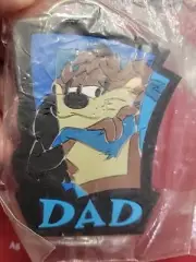 Vintage Tasmanian Devil Taz Soft Plastic Key Chain 1999 Looney Tunes Dad