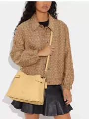 Coach Hannah Shoulder Bag 2way New Diagonal Vanilla Retail $495 Crossbody