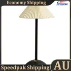 Decorative Table Lamp with Pleated Umbrella Lampshade for Bedroom (Beige Black)