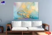 Abstract Blue Purple & Gold Art Wall Canvas Home Decor Australian Made Quality