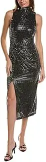 [Anne Klein] Women's Mock Neck Sheath Midi Dress