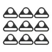 Triangle D Rings, 12 Pcs 1.3 Inch Triangle Buckle Adjuster, Dark Black