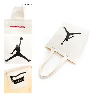 NIKE 肩背包 帆布袋 JORDAN 喬丹 提袋 運動 休閒 米白 JD2113017AD-001